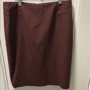 Deep maroon color  Knee-Length Pencil Skirt. Fully lined with hidden zipper